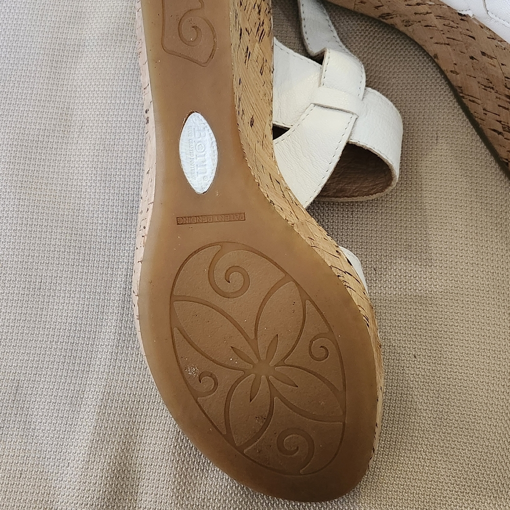 Born Fleet White Sandals Genuine Leather Women Size 9m - Picture 6 of 8